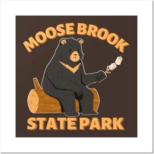 Moose Brooke State Park Camping Bear Posters and Art